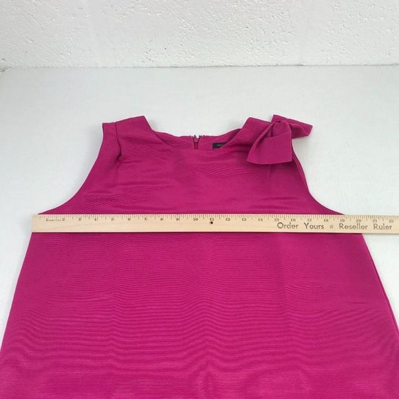 Ann Taylor Womens Sheath Dress Pink Back Zip Bow Sleeveless Above Knee Size 8 * - Picture 7 of 8